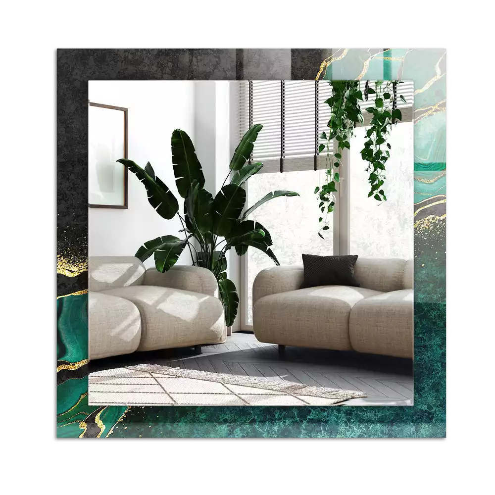 Decorațiuni perete cu oglindă Modele abstracte verzi