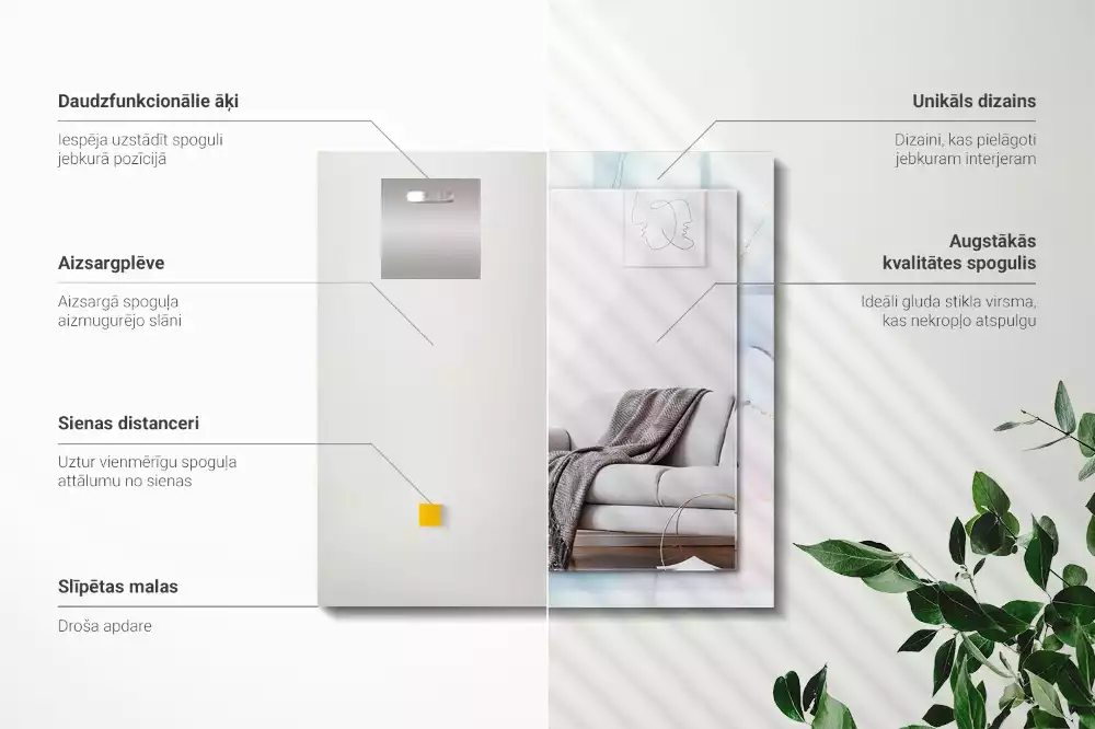 Oglindă imprimată Acuarelă abstractă