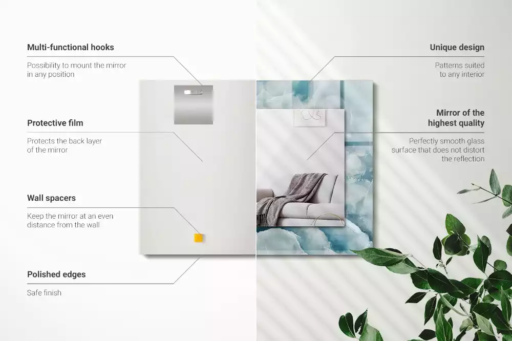 Decorațiuni de perete cu oglinzi Textură marmură albastră