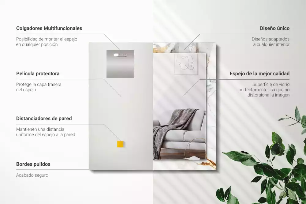 Decorațiuni perete cu oglindă Marmură cu vinișoare