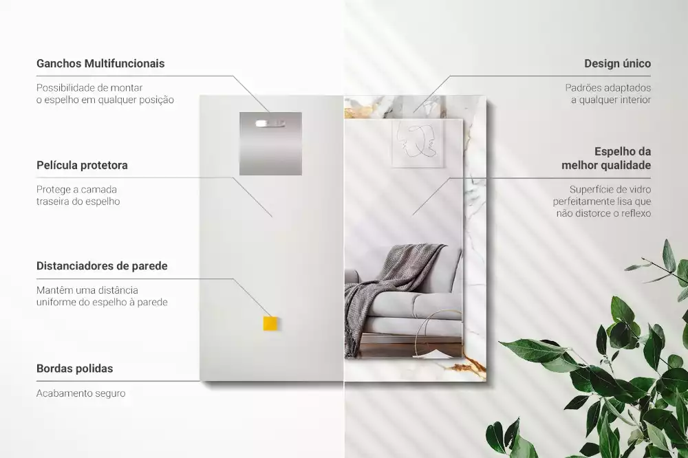 Decorațiuni perete cu oglindă Marmură cu vinișoare