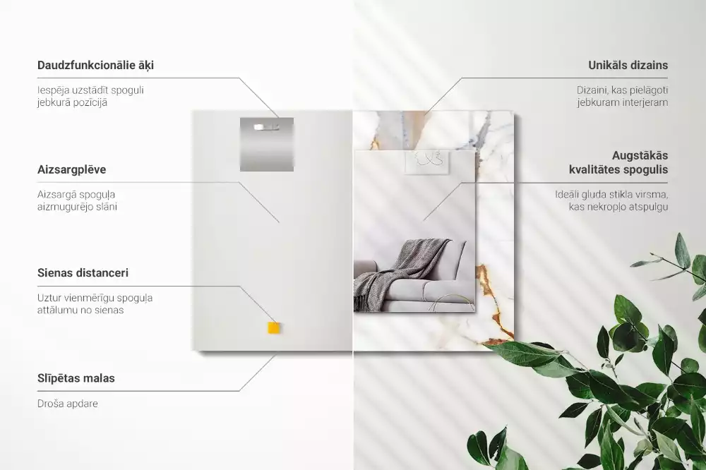 Decorațiuni perete cu oglindă Marmură cu vinișoare