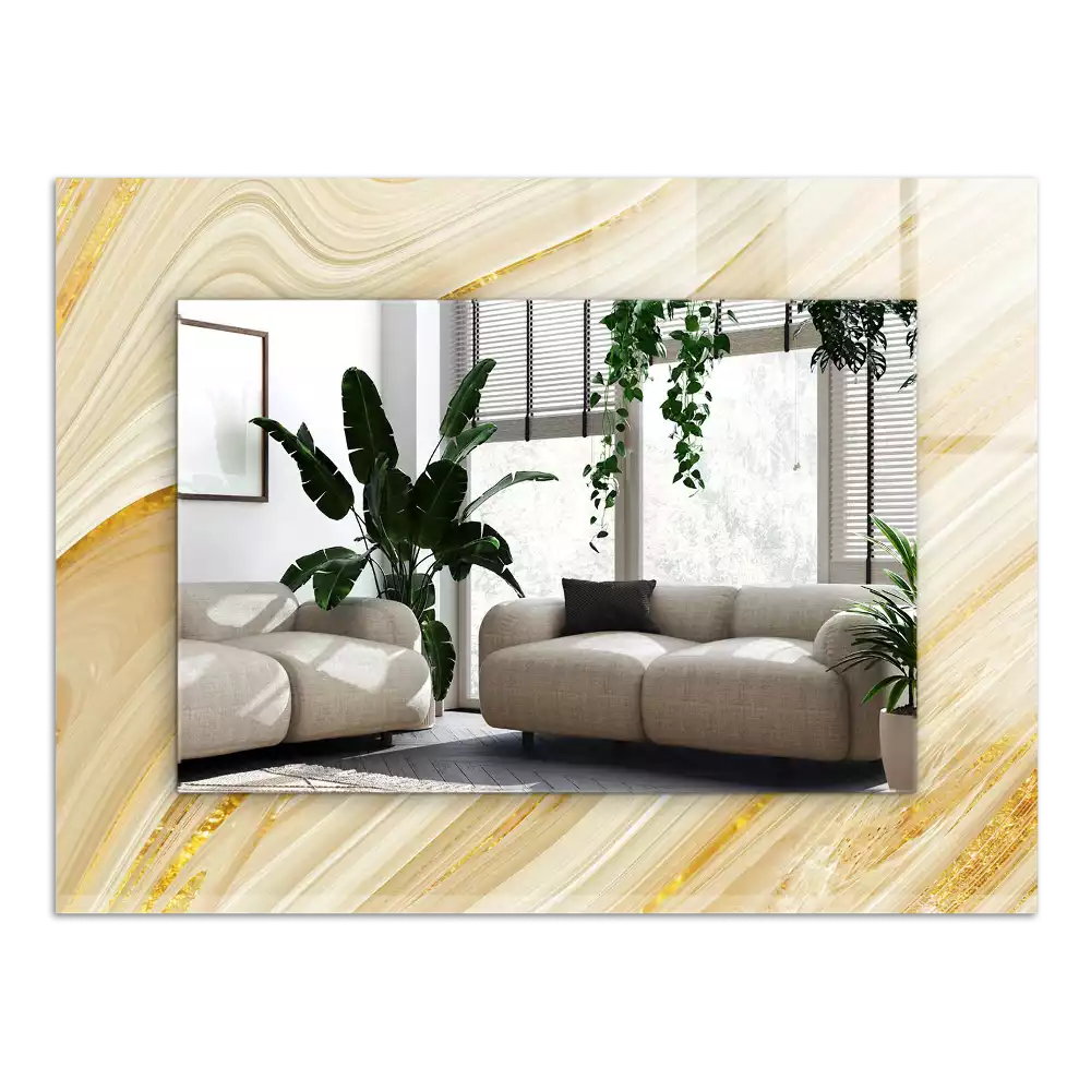 Oglindă imprimată Linii galbene abstracte