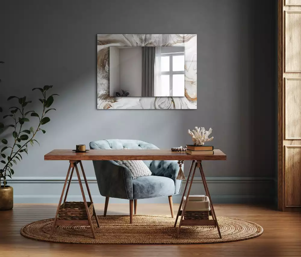 Decorațiuni de perete cu oglinzi Model de marmură abstractă