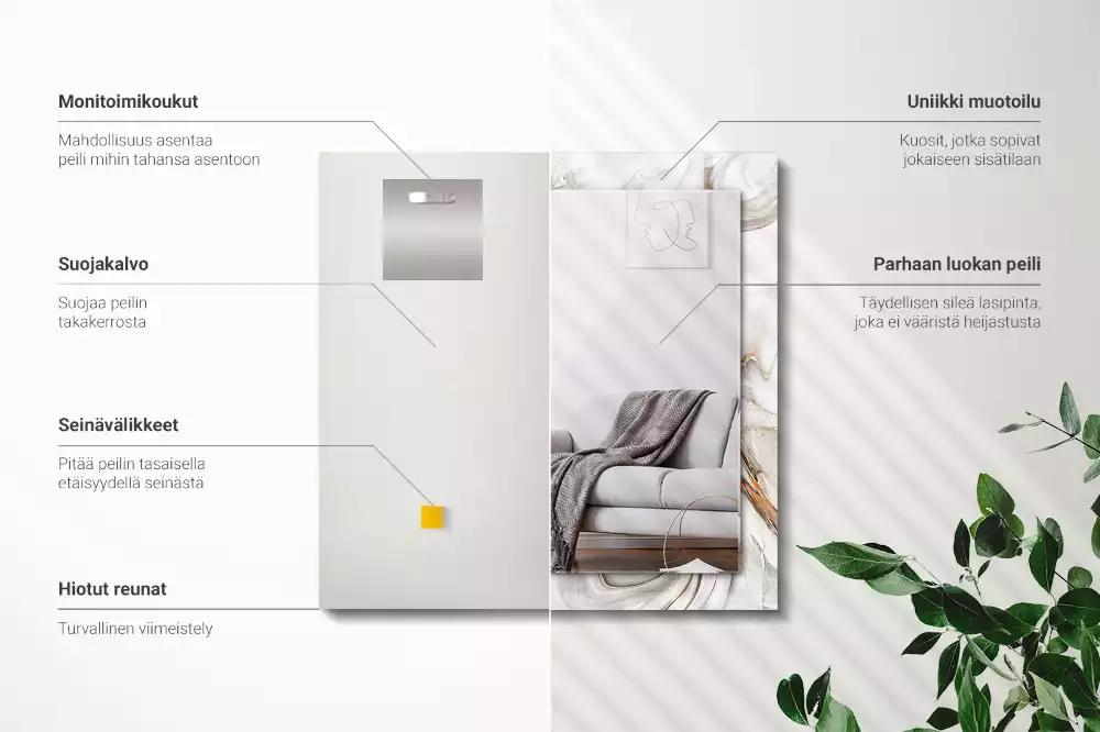 Decorațiuni de perete cu oglinzi Model de marmură abstractă