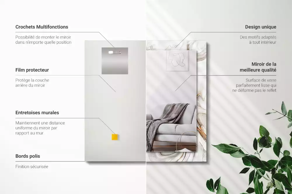 Decorațiuni de perete cu oglinzi Model de marmură abstractă