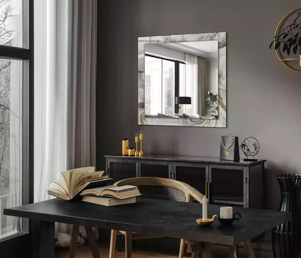 Decorațiuni de perete cu oglinzi Model de marmură abstractă