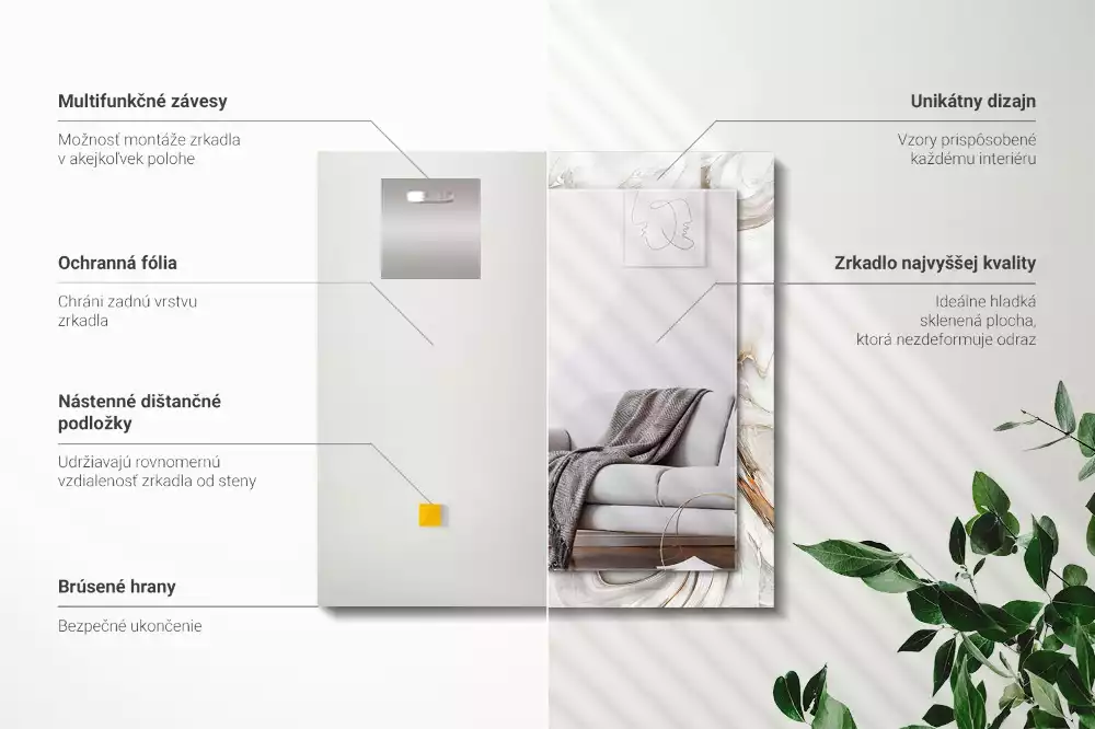 Decorațiuni de perete cu oglinzi Model de marmură abstractă