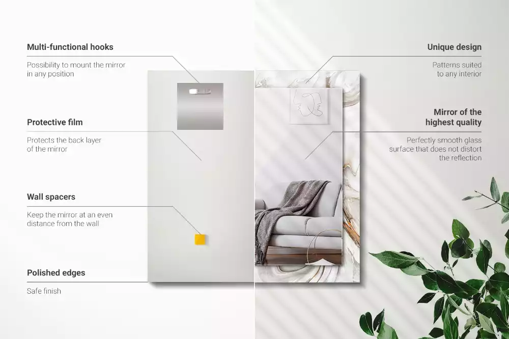 Decorațiuni de perete cu oglinzi Model de marmură abstractă