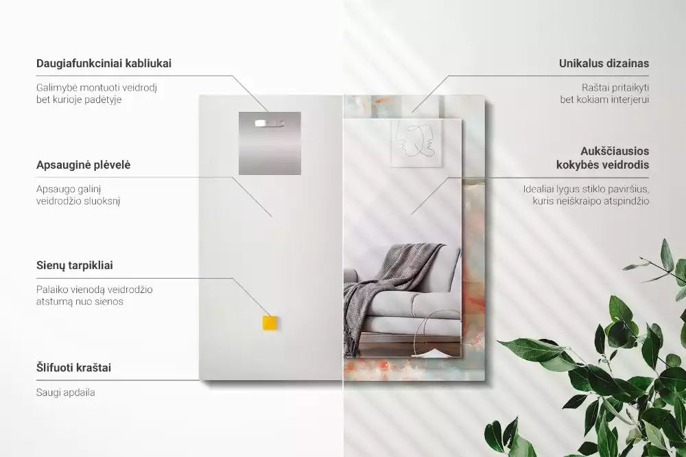 Oglindă imprimată Textură abstractă colorată