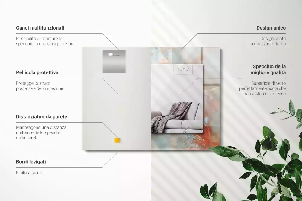 Oglindă imprimată Textură abstractă colorată