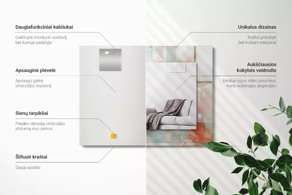 Oglindă imprimată Textură abstractă colorată