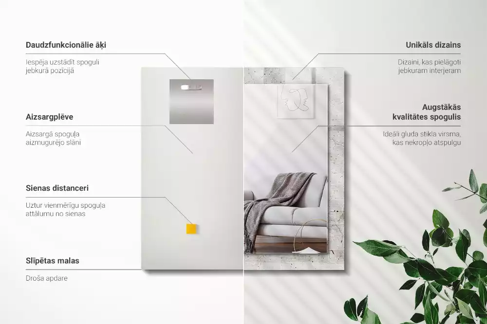 Decorațiuni de perete cu oglinzi Perete de beton crăpat