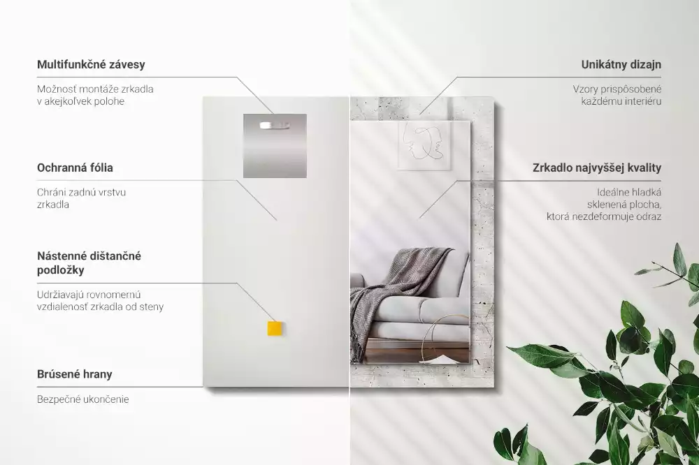 Decorațiuni de perete cu oglinzi Perete de beton crăpat