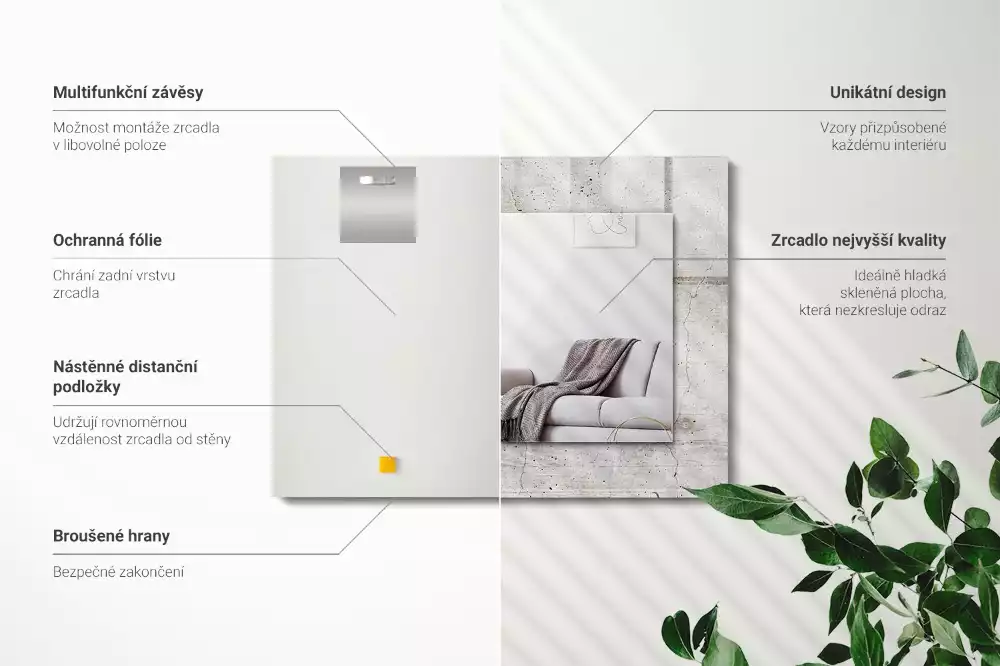 Decorațiuni de perete cu oglinzi Perete de beton crăpat