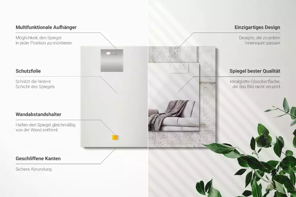 Decorațiuni de perete cu oglinzi Perete de beton crăpat