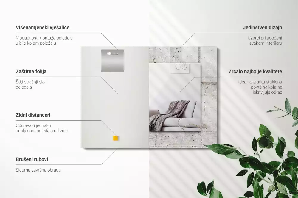 Decorațiuni de perete cu oglinzi Perete de beton crăpat