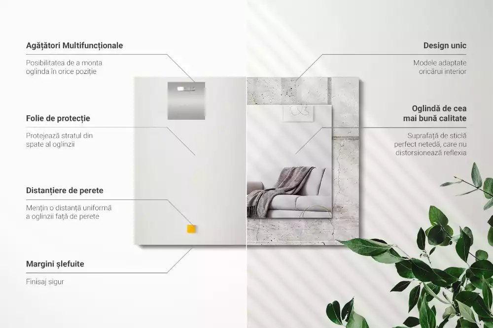 Decorațiuni de perete cu oglinzi Perete de beton crăpat