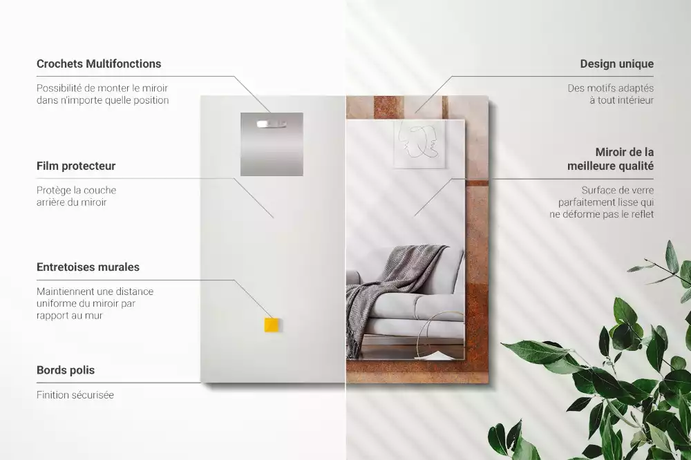 Oglindă imprimată Suprafață metalică ruginită