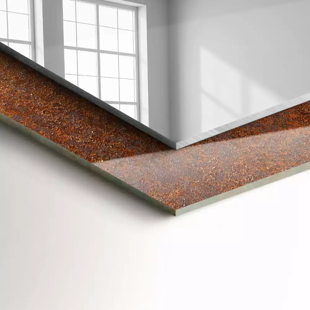 Oglindă imprimată Suprafață metalică ruginită