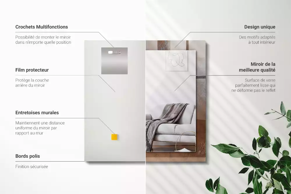 Decorațiuni de perete cu oglinzi Rugină metalică la modă