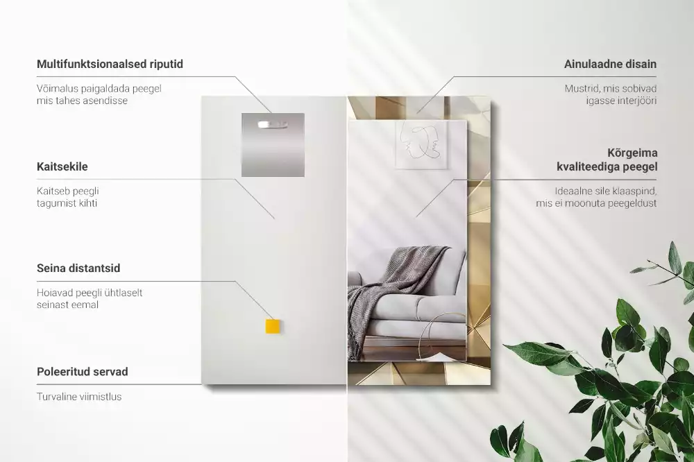 Decorațiuni perete cu oglindă Forme geometrice