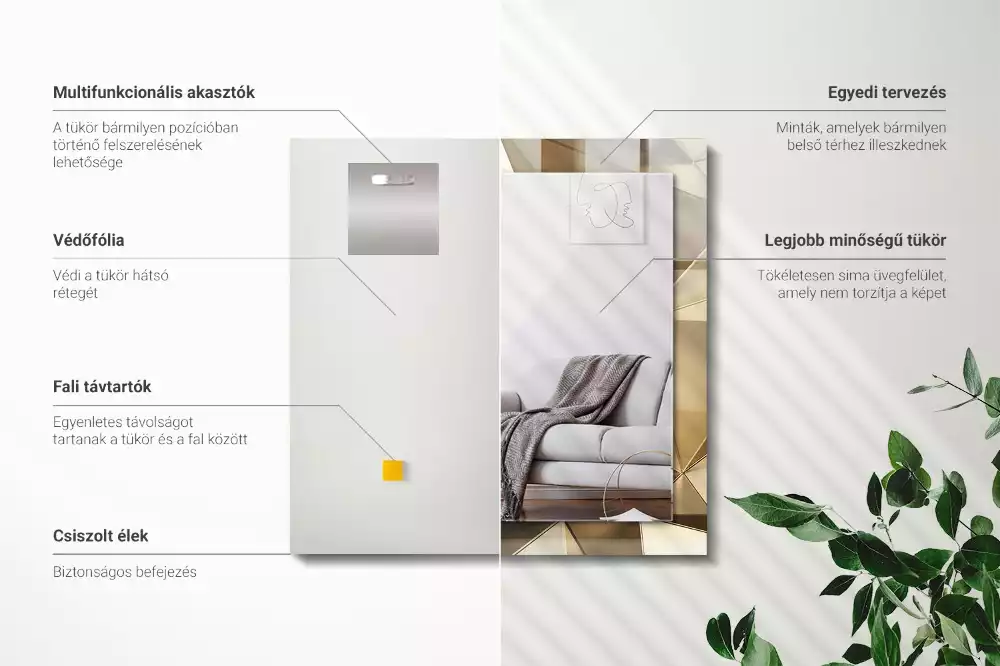 Decorațiuni perete cu oglindă Forme geometrice