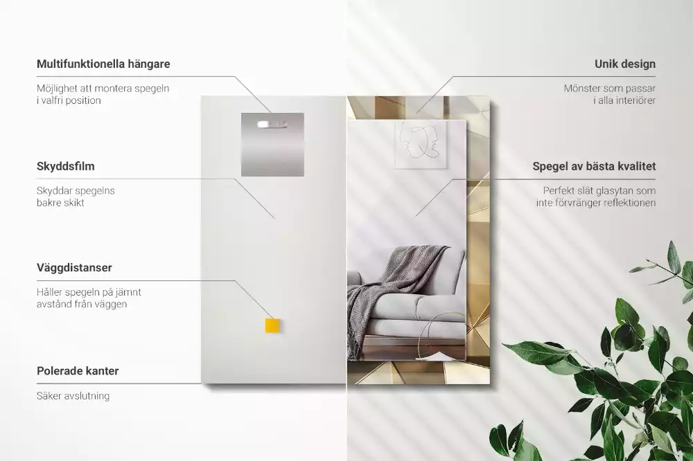 Decorațiuni perete cu oglindă Forme geometrice