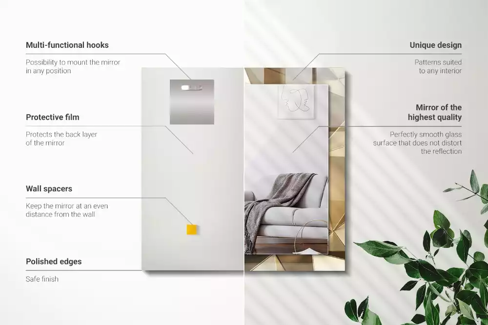 Decorațiuni perete cu oglindă Forme geometrice