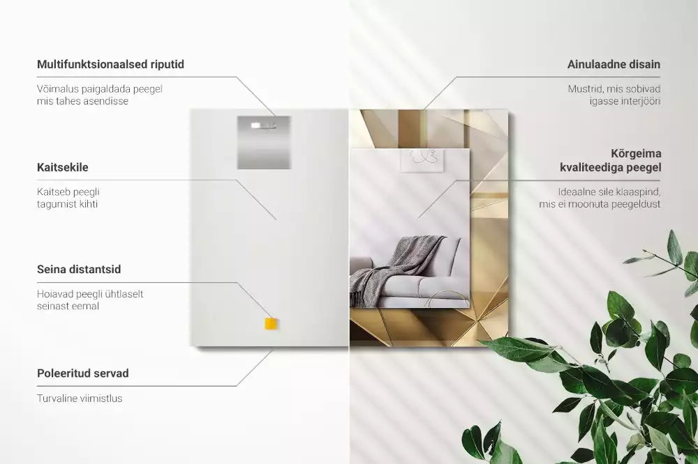 Decorațiuni perete cu oglindă Forme geometrice