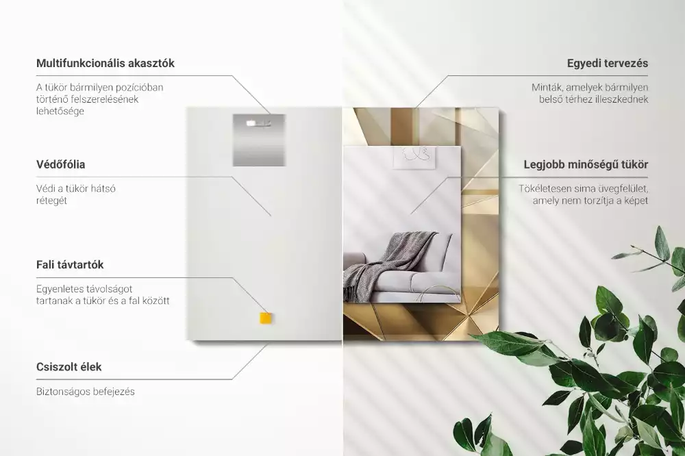 Decorațiuni perete cu oglindă Forme geometrice