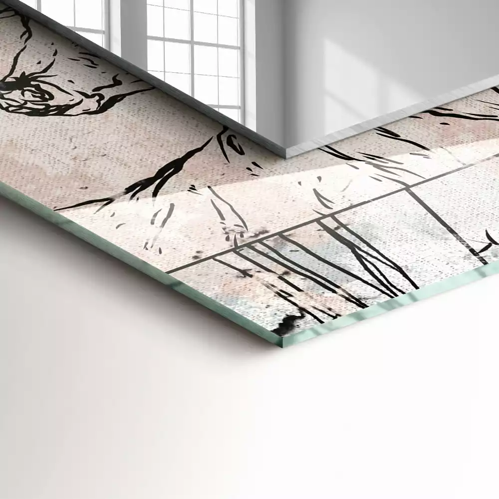 Oglindă imprimată Cerb vulpe plante