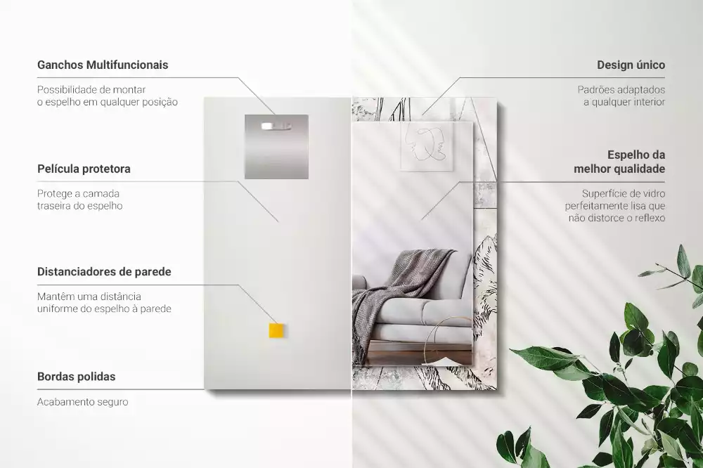 Oglindă imprimată Cerb vulpe plante