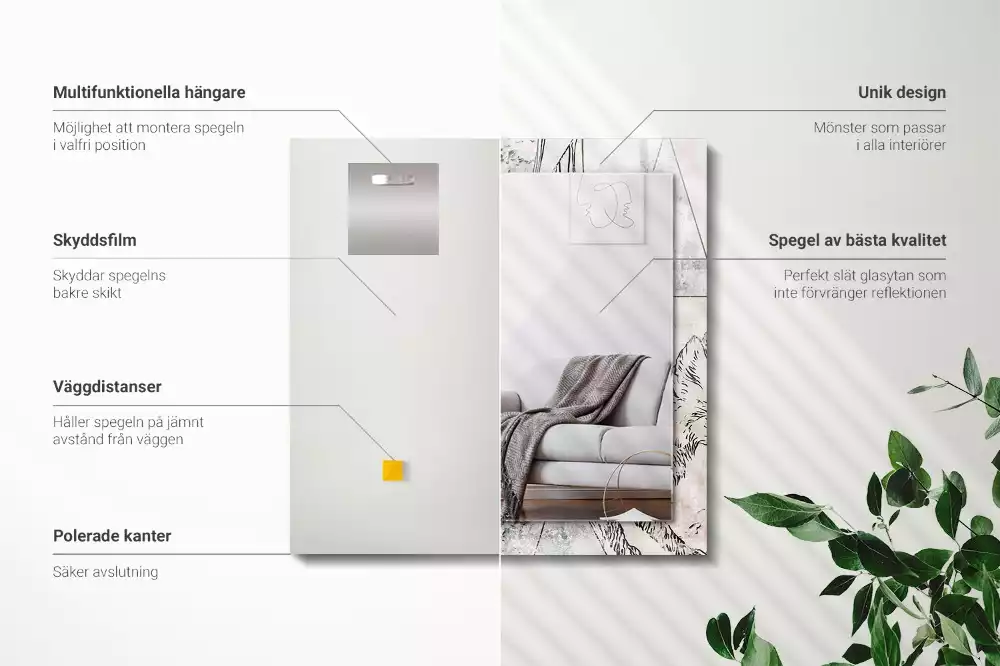 Oglindă imprimată Cerb vulpe plante