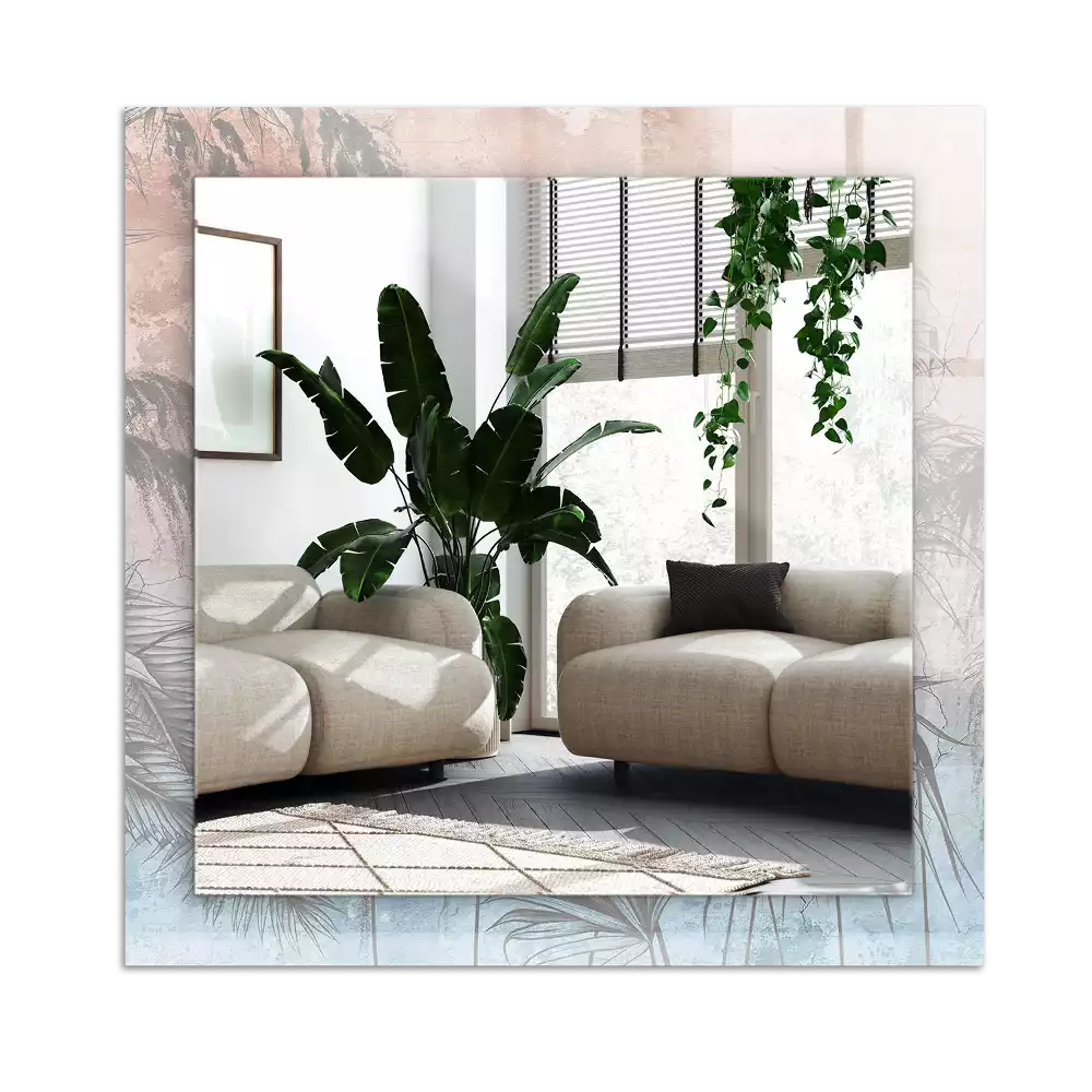 Decorațiuni de perete cu oglinzi Plante pastelate