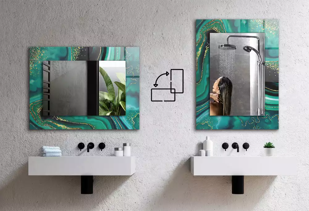 Decorațiuni perete cu oglindă Model tropical frunze