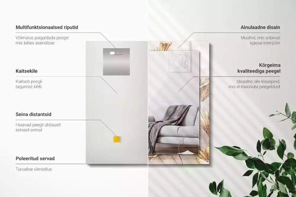 Oglindă imprimată Flori vintage