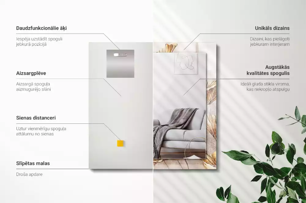 Oglindă imprimată Flori vintage