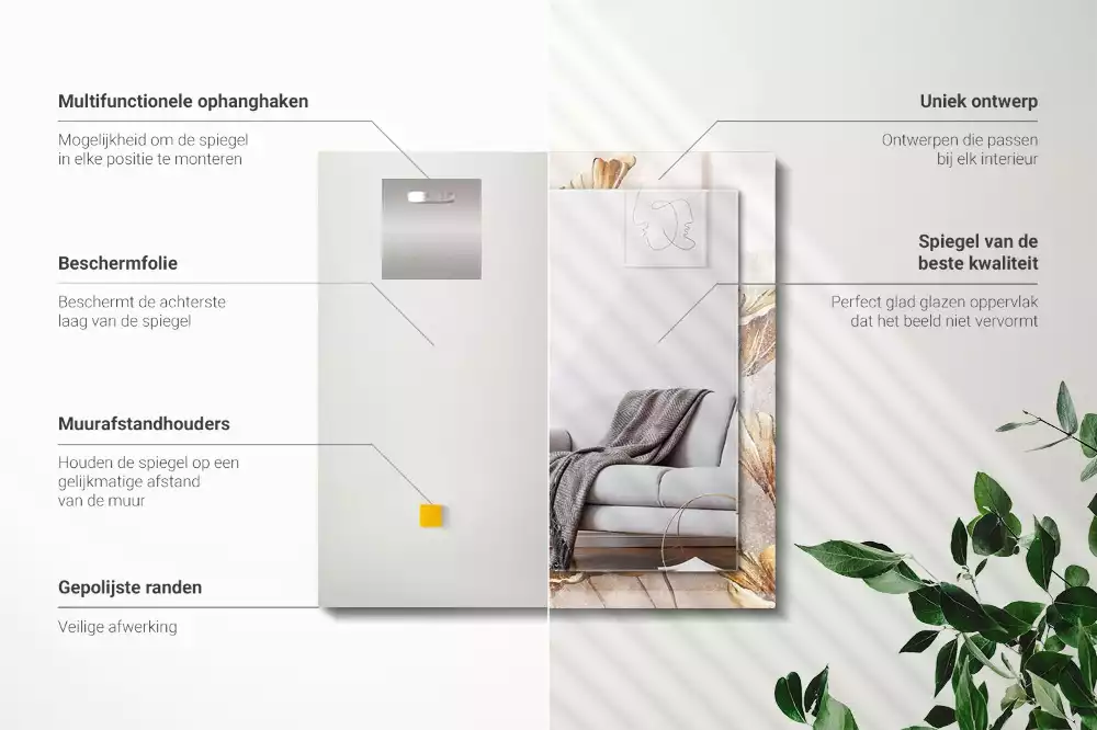 Oglindă imprimată Flori vintage