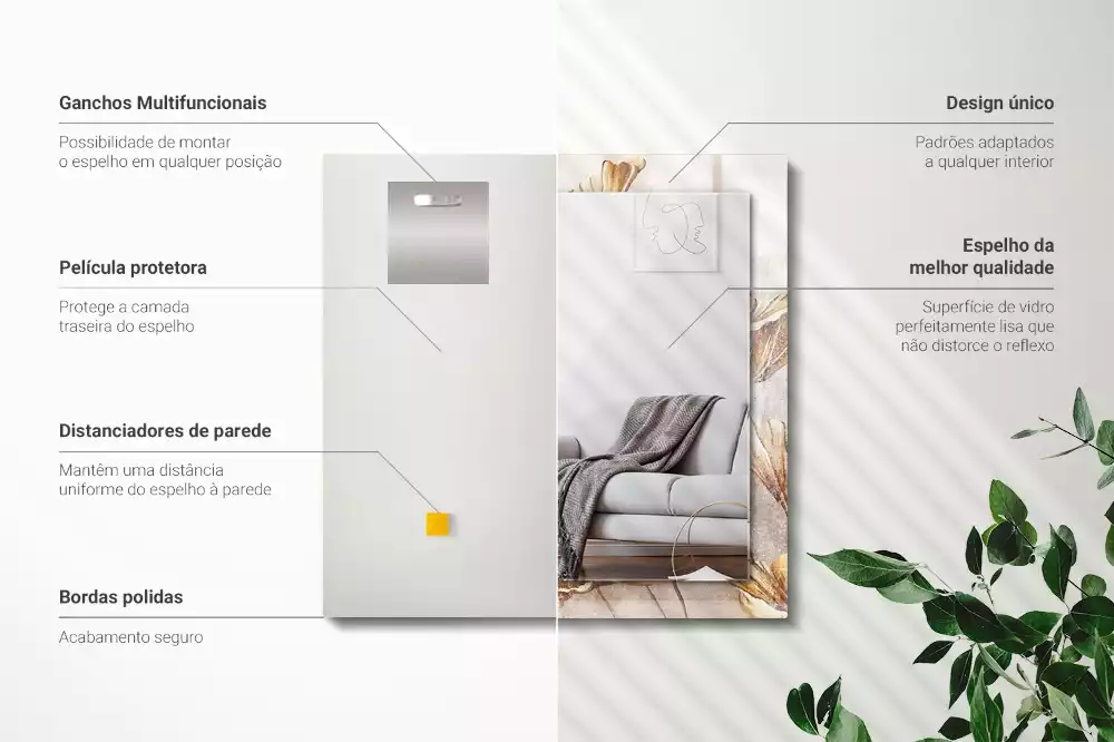 Oglindă imprimată Flori vintage