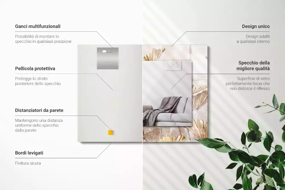 Oglindă imprimată Flori vintage