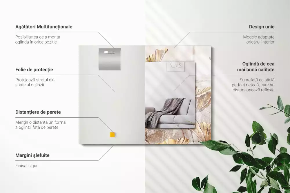 Oglindă imprimată Flori vintage