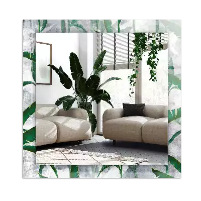 Decorațiuni de perete cu oglinzi Frunze verzi plante