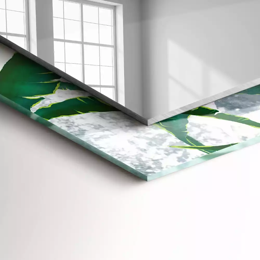 Decorațiuni de perete cu oglinzi Frunze verzi plante