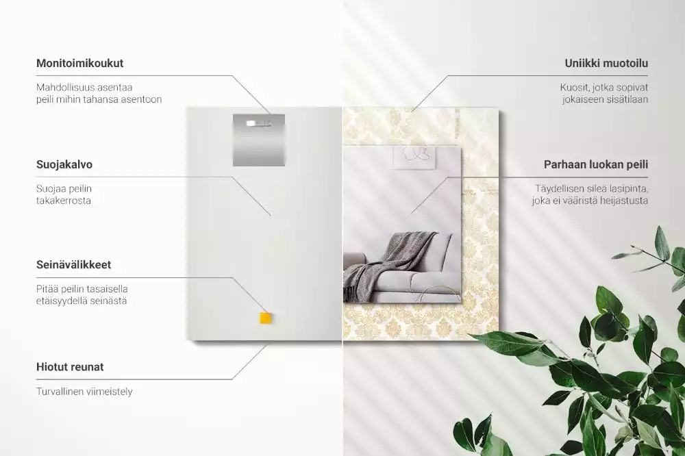 Oglindă imprimată Ornamente galbene