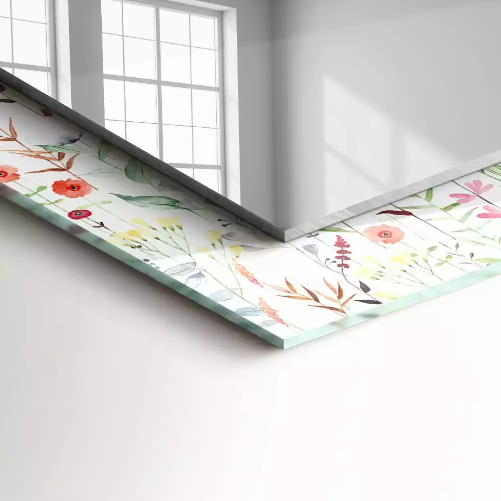 Decorațiuni de perete cu oglinzi Model floral acuarelă