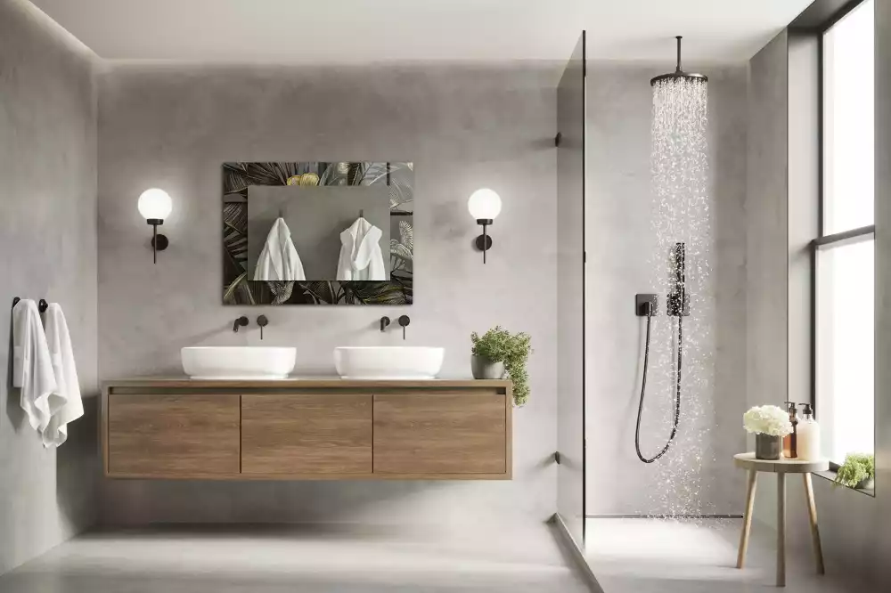 Decorațiuni perete cu oglindă Flori și colibri