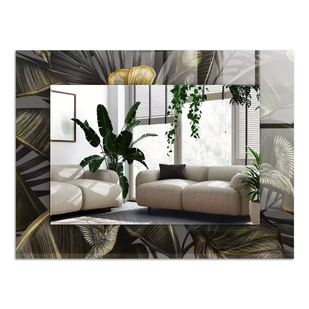 Decorațiuni perete cu oglindă Flori și colibri