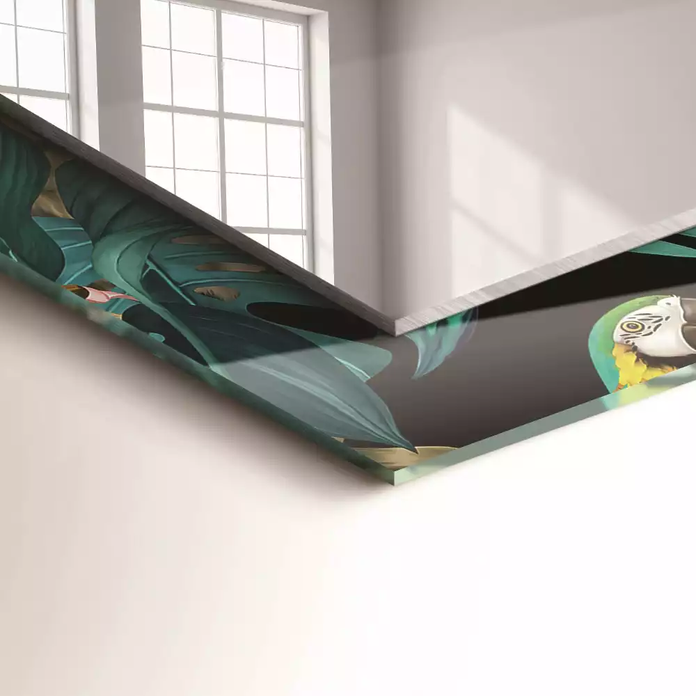 Oglindă imprimată Tigri papagali junglă