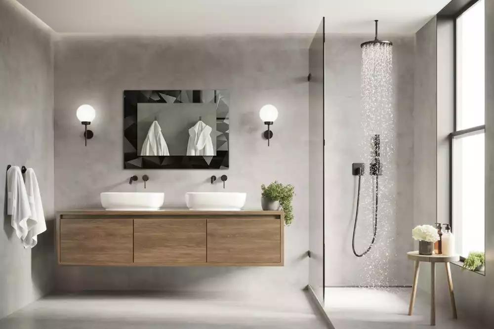 Decorațiuni de perete cu oglinzi Forme geometrice negre